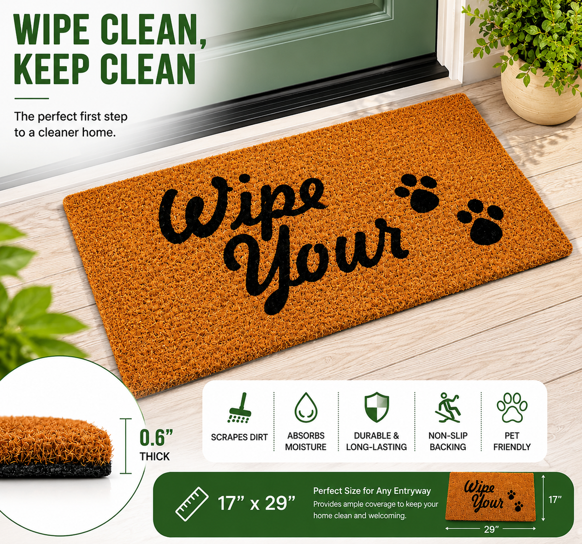 Wipe Your Paws Outdoor Doormat